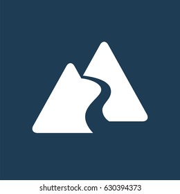 Mountains Vector Icon.