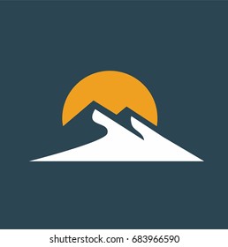 Mountains vector icon.
