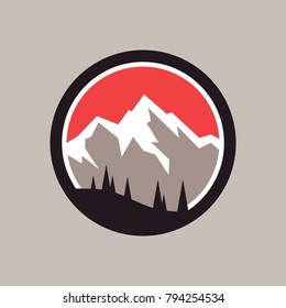 Mountains vector icon.