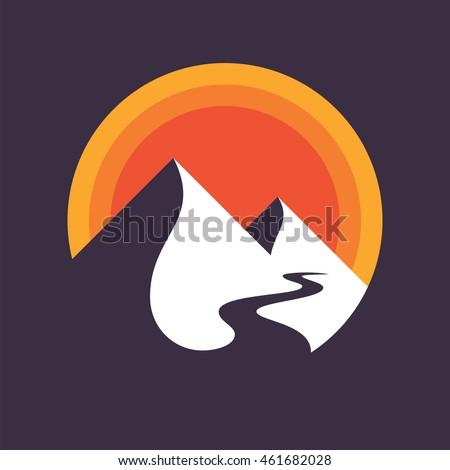 Mountains vector icon.