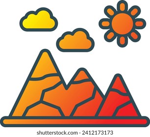 Mountains vector icon. Can be used for printing, mobile and web applications.