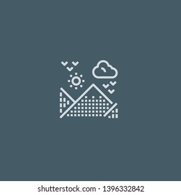 Mountains vector icon. Mountains concept stroke symbol design. Thin graphic elements vector illustration, outline pattern for your web site design, logo, UI. EPS 10.
