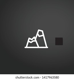 Mountains vector icon. Mountains concept stroke symbol design. Thin graphic elements vector illustration, outline pattern for your web site design, logo, UI. EPS 10.