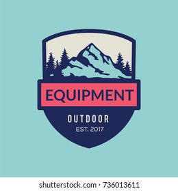  Mountains vector icon. Equipment outdoor.