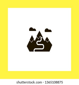 mountains vector icon. flat design