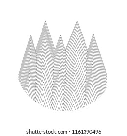 Mountains vector icon. Full abstraction, avant-garde. Mountains of black and white color
