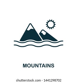 Mountains vector icon illustration. Creative sign from icons collection. Filled flat Mountains icon for computer and mobile. Symbol, logo vector graphics.