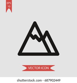 Mountains vector icon, illustration symbol