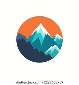 Mountains vector icon. Mountains logo. Mountains illustration