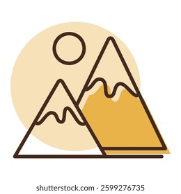 Mountains vector icon. Nature sign. Graph symbol for travel and tourism web site and apps design, logo, app, UI