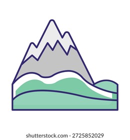Icono del Vector de las montañas que puede modificar o editar fácilmente

