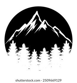 Mountains vector icon. wild life illustration sign. hike symbol or logo.