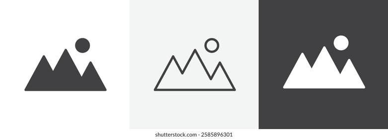 Mountains vector icons collection graphic designs for ui designs