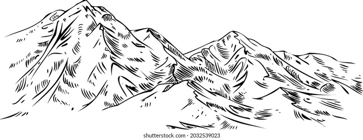 the mountains vector illustration .