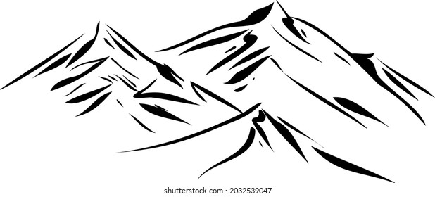 the mountains vector illustration .