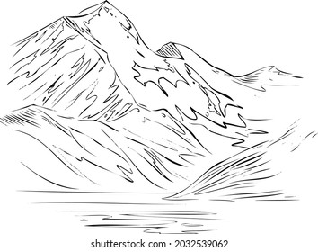 the mountains vector illustration .