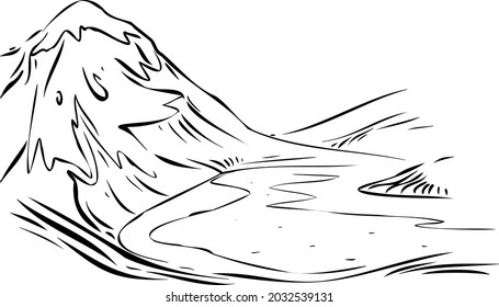 the mountains vector illustration .