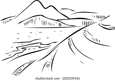 the mountains vector illustration .