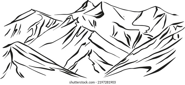 the mountains vector illustration art.