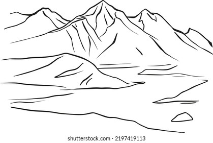 the mountains vector illustration art.