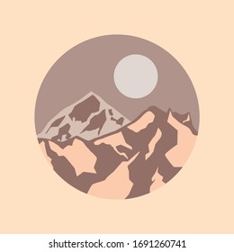 Vektorillustration der Berge. Flaches Design.