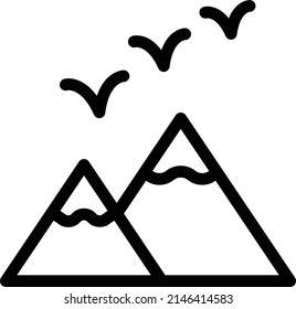 mountains Vector illustration on a transparent background. Premium quality symbols. Stroke vector icon for concept and graphic design.