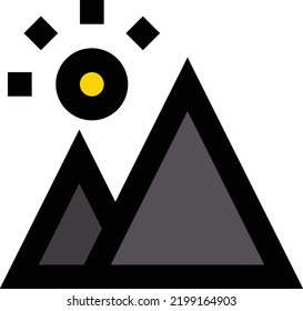 imagen de vectores de montañas sobre un fondo transparente.Símbolos de calidad premium.Iconos vectores de trazo para el diseño de conceptos y gráficos.
