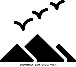 ilustración de mountain Vector sobre un fondo transparente. Símbolos de calidad superior. Iconos vectoriales de glifos para diseño de conceptos y gráficos.