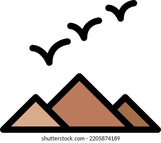 mountains  Vector illustration on a transparent background.Premium quality symmbols.Stroke vector icons for concept and graphic design.