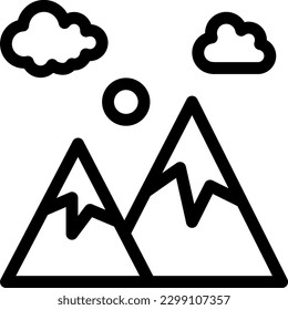 mountains Vector illustration on a transparent background. Premium quality symmbols. Thin line vector icons for concept and graphic design.