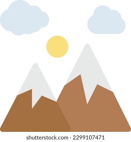 mountains  Vector illustration on a transparent background. Premium quality symmbols. Line Color vector icons for concept and graphic design.