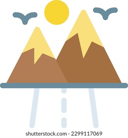 mountains Vector illustration on a transparent background. Premium quality symmbols. Line Color vector icons for concept and graphic design.