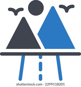 mountains Vector illustration on a transparent background. Premium quality symmbols. Glyphs vector icons for concept and graphic design.