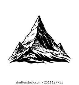 Montanha ilustração vetorial com fundo branco 