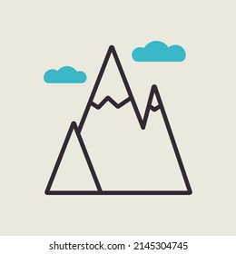 Gebirge, Vektorsymbol einzeln. Naturzeichen. Graph Symbol für Reise- und Tourismus Website und Apps Design, Logo, App, UI