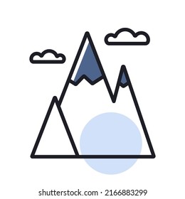 Gebirge, Vektorsymbol einzeln. Naturzeichen. Graph Symbol für Reise- und Tourismus Website und Apps Design, Logo, App, UI