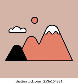 Mountains vector isolated icon. Nature sign. Graph symbol for travel and tourism web site and apps design, logo, app, UI