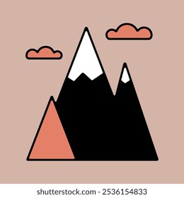 Icono aislado del Vector de las montañas. Signo de Naturaleza. Símbolo del gráfico para el diseño del Sitio web y de los App del viaje y del turismo, logotipo, App, UI