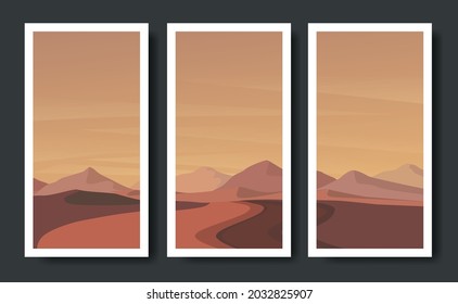 mountains vector landscapes in a flat style , illustration Minimalist style.