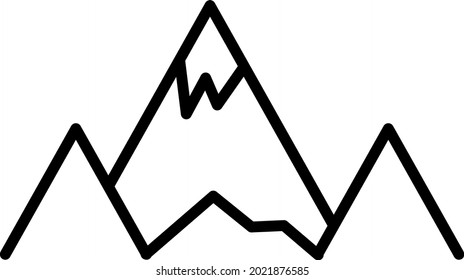 Diseño de iconos de la línea del vector de las montañas

