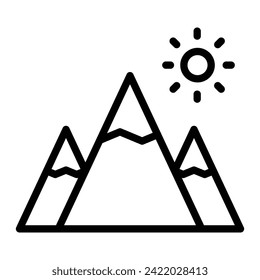 Diseño de iconos de la línea del vector de las montañas