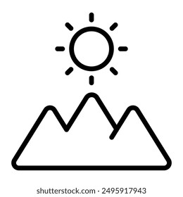Montañas Línea de Vector Icon Design para el personal y el Uso comercial