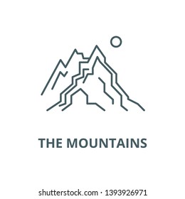 The mountains vector line icon, linear concept, outline sign, symbol