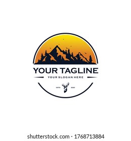 logotipo vectorial de montaña vintage creativo