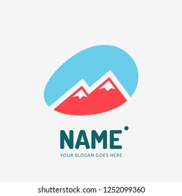 The mountains. Vector logo design. Business concept icon.