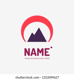 The mountains. Vector logo design. Business concept icon.