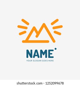 The mountains. Vector logo design. Business concept icon.