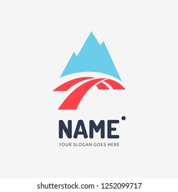 The mountains. Vector logo design. Business concept icon.