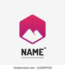 The mountains. Vector logo design. Business concept icon.