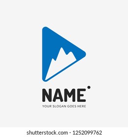 The mountains. Vector logo design. Business concept icon.